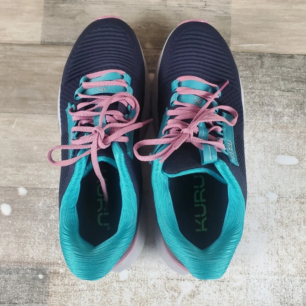 KURU Atom 2 Womens Shoes Sz 7 M Running Night Blue Teal Mesh‎ Lace Up Sneakers